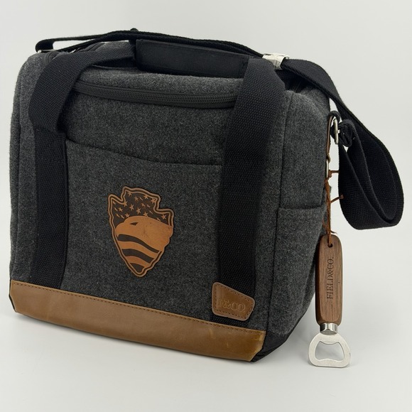 Field & Co. Other - USA Salesforce x Field & Co. Soft Gray Wool Insulated Cooler Bag w Bottle Opener